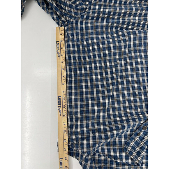 Mens Woolrich Shirt Size Unknown Blue Plaid Long Sleeve Button Up - Picture 8 of 11